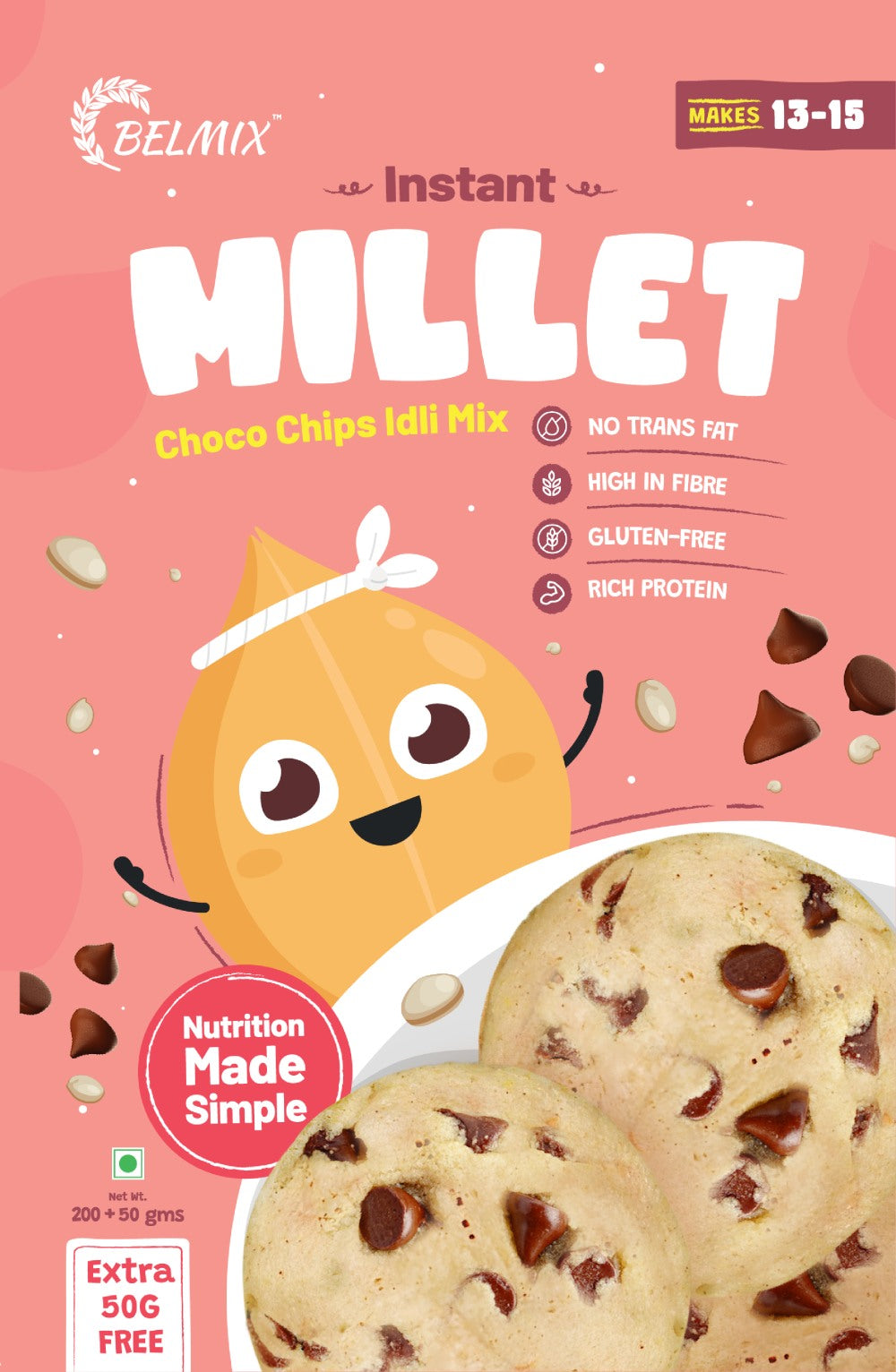 Instant Millet Choco Chips Idli