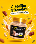 Belmix Millet Health Drink Mix with milk and ingredient splash