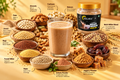 Belmix millet health drink with ingredient showcase