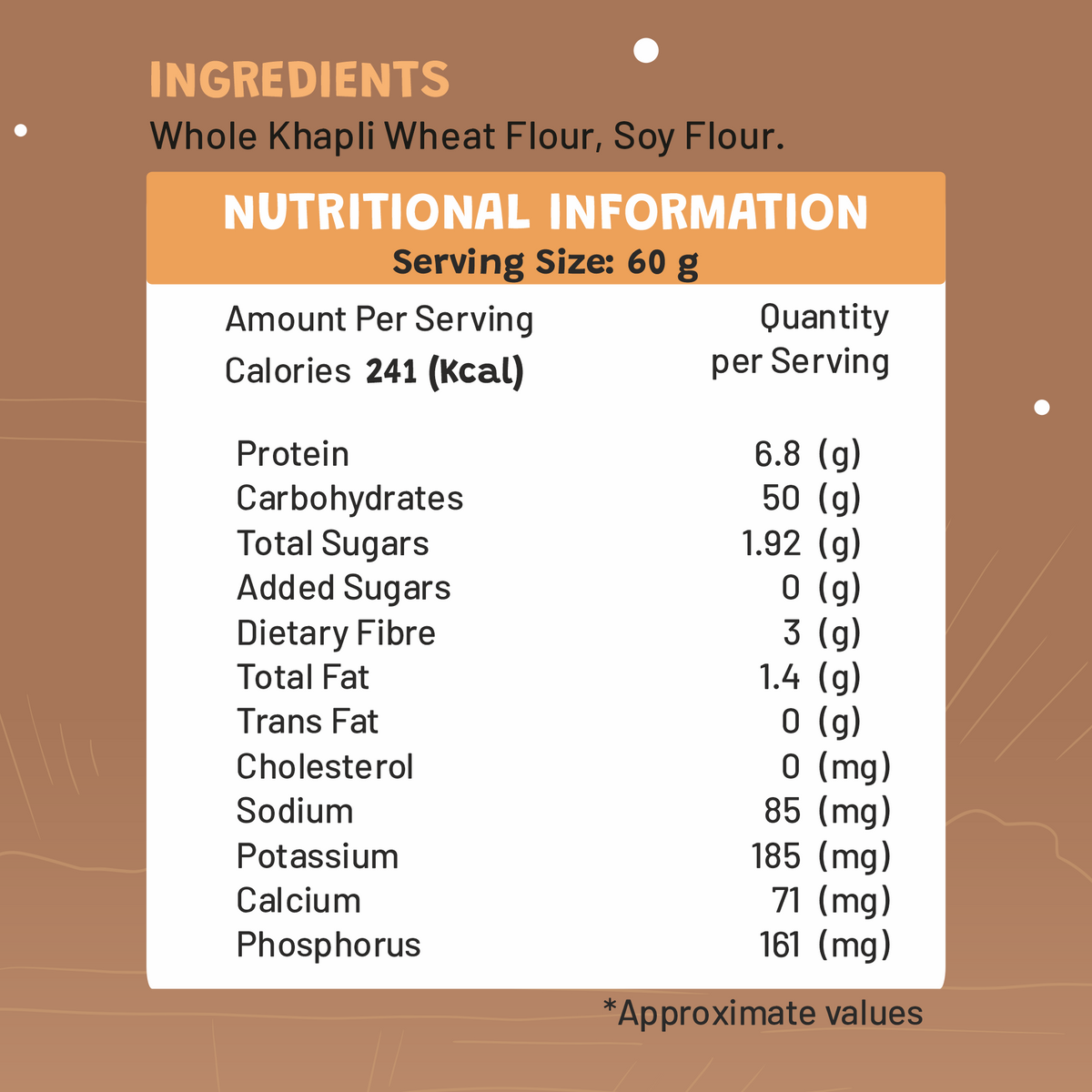 Belmix Khapli Wheat Flour — nutritional information